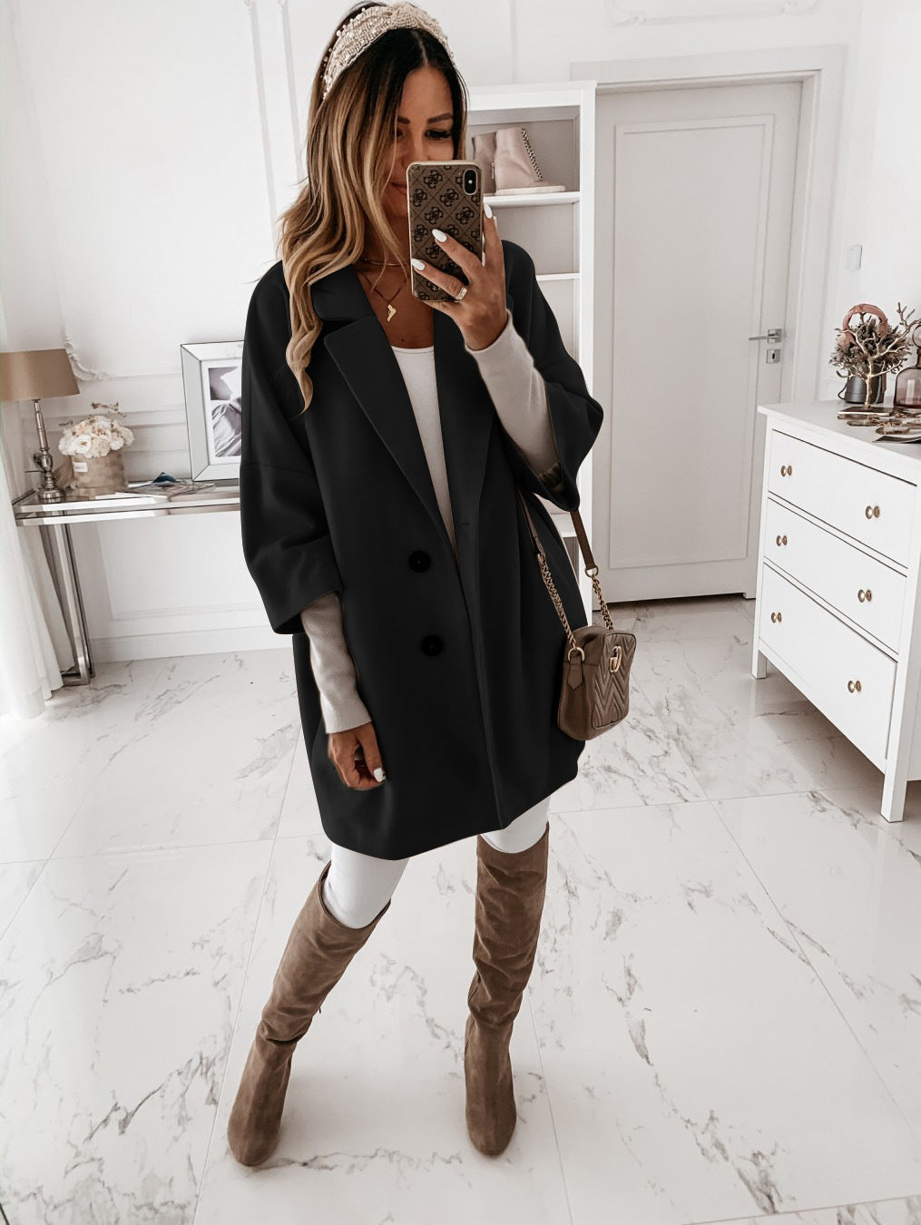 Women's Oversized Wool Coat Generous Stylish