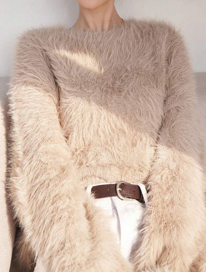 Women's Sweater Soft Fluffy Modern Design