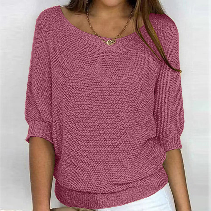 Elegant Solid-Colored Sweater