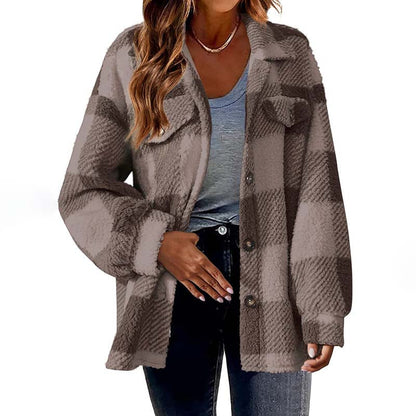 Stylischer Karomantel Damen Winter