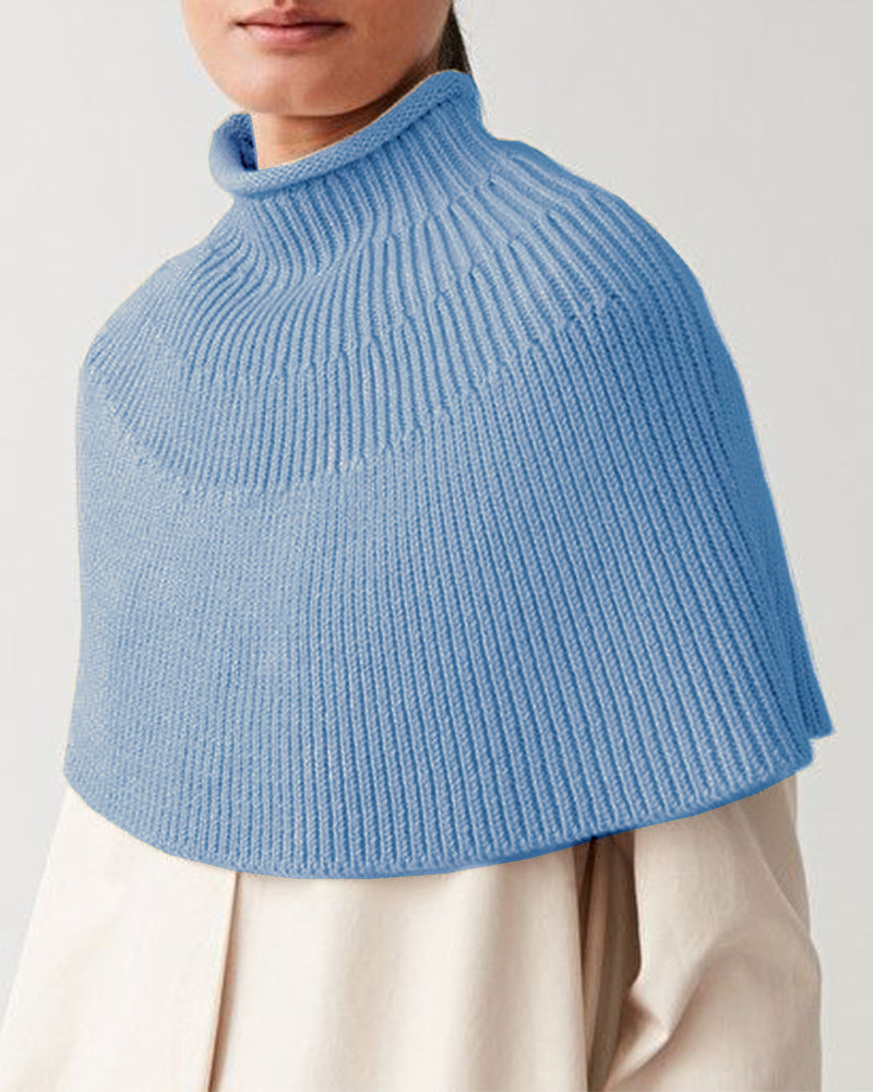 Women's Knitted Cape Elegant Design High Collar
