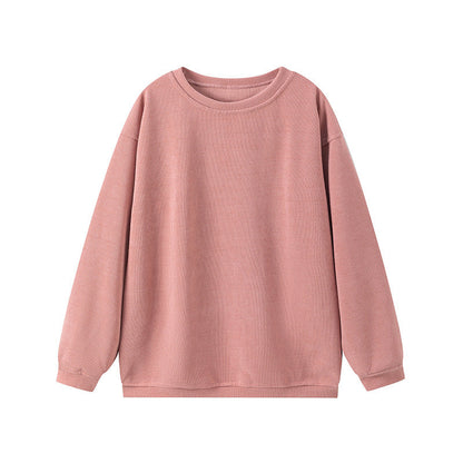 Ribbed Knit Dress Comfortable Round Neck Long Sleeves