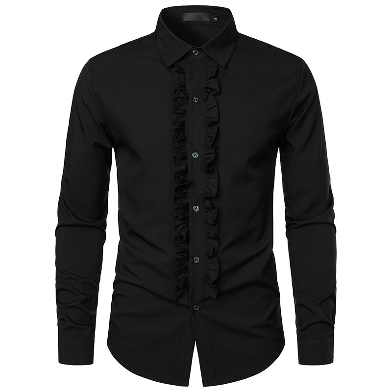 Men's Elegant Ruffle Design Shirt