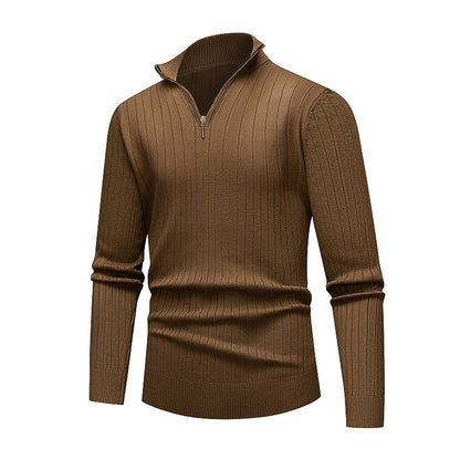 Men's Knitted Jumper Modern Stand-Up Collar Zipper Quality