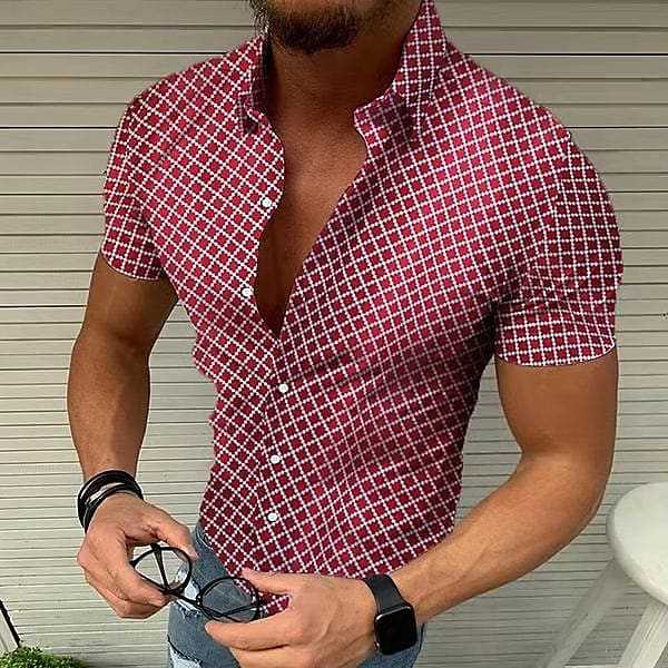 Men's Shirt Modern Plaid Classic Kent
