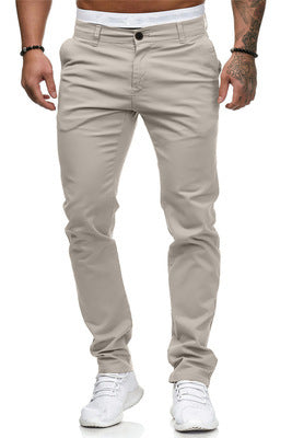 Men's Slim-Fit Chino Trousers Elegant Comfortable