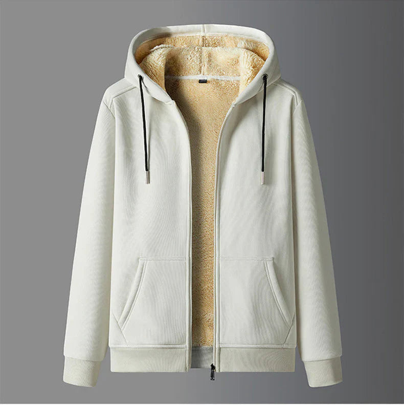 Sherpa-Hoodiejacke Warm mit Reißverschluss und Kordelkapuze