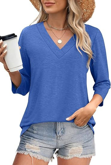 Women's Top V-Neck Elegant Blouse