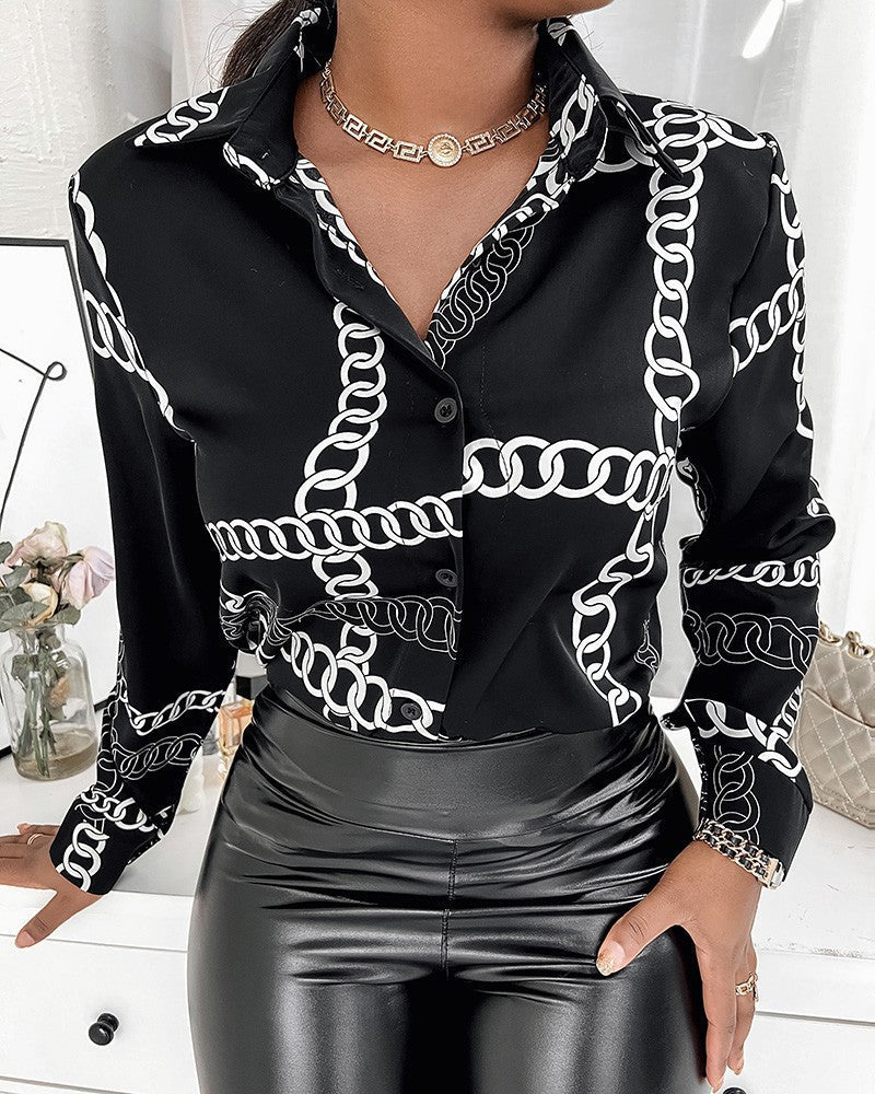 Women's Long-Sleeved Shirt Elegant Design