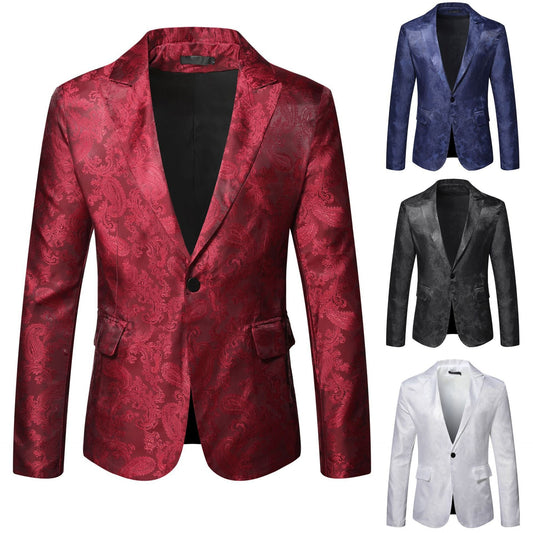 Herren Blazer Paisley Muster Elegant Slim Fit - IdealeKleiden