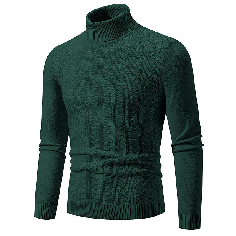 Men's Turtleneck Cable Knit Sweater