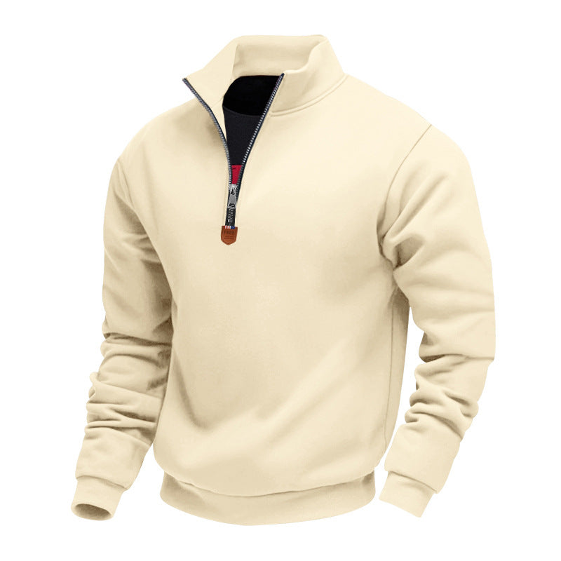 Men's Sporty Half-Zip Stand-Up Collar Jumper