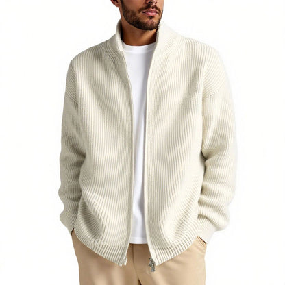 Men's Cardigan High-Collar Zipper Practical