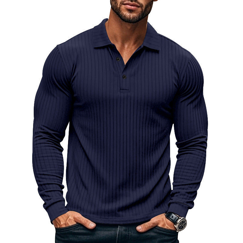 Men's Long-Sleeve Shirt Textured Pattern Modern