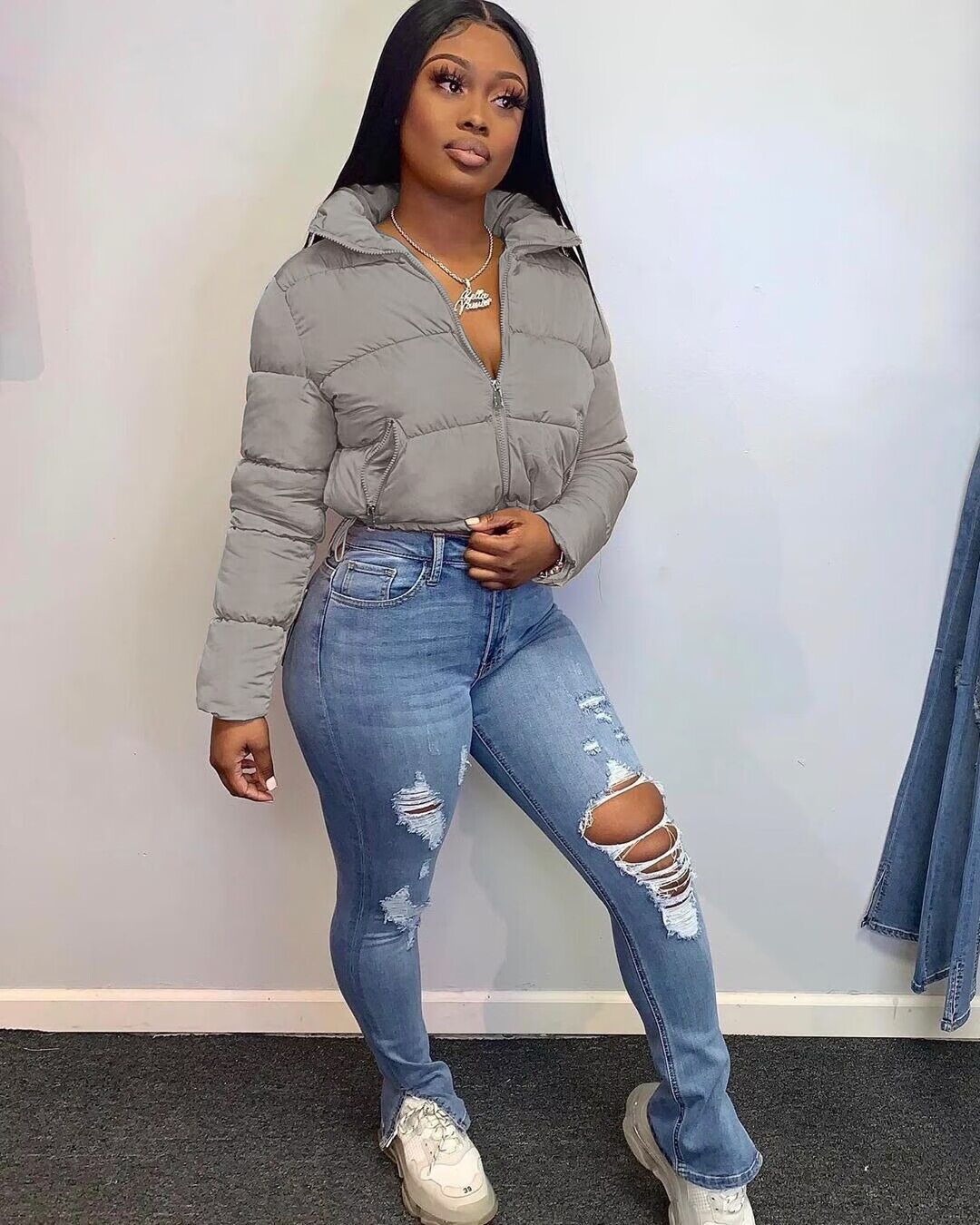 Women's Bomber Jacket Short Quilted Design Fashion