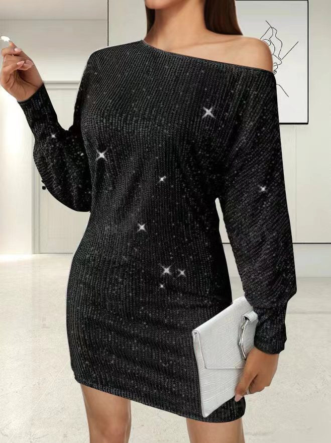 Women's Party Dress Elegant Asymmetrical Glitter