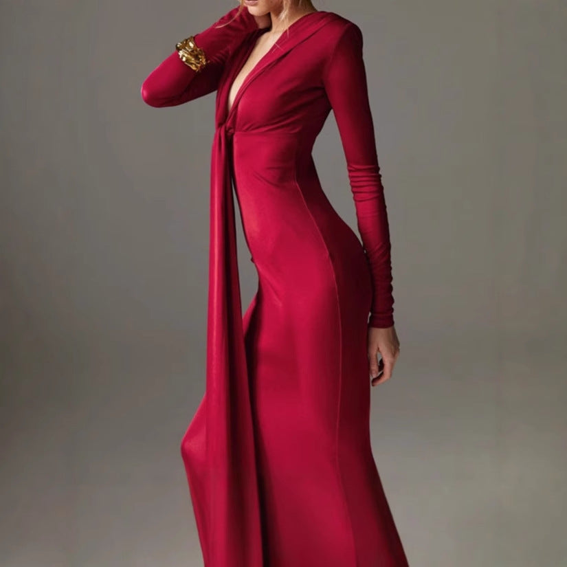 Women's Elegant Maxi Dress with Refined Detail and Figure-Flattering Cut