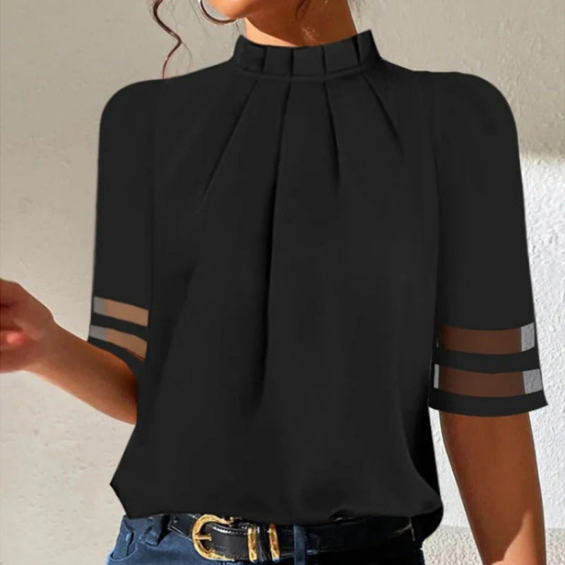 Damenbluse Elegant Durchsichtig Ärmel Style - IdealeKleiden