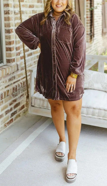Women's Velour Dress Soft Elegance