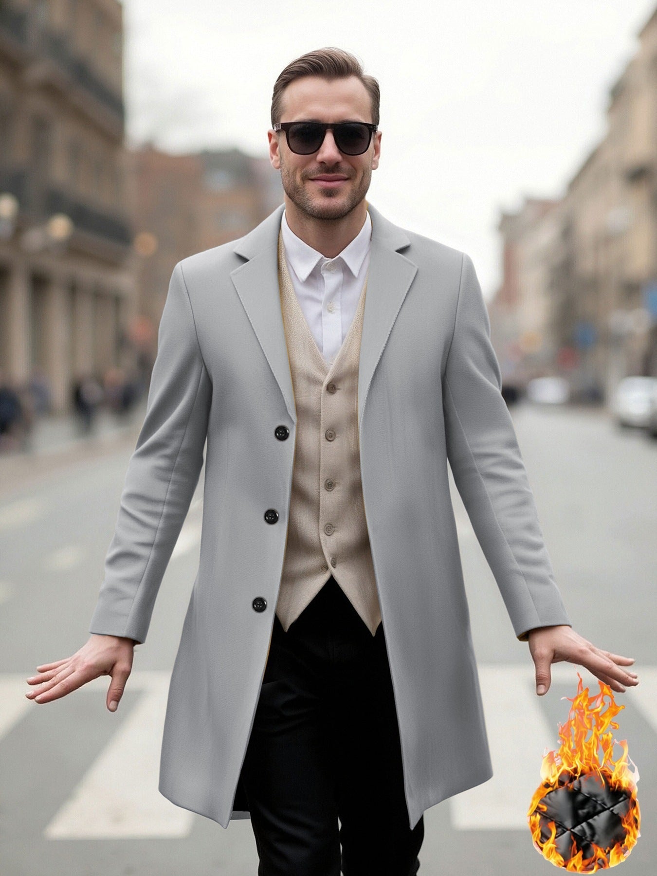 Men's Long Coat Elegant Modern Cut