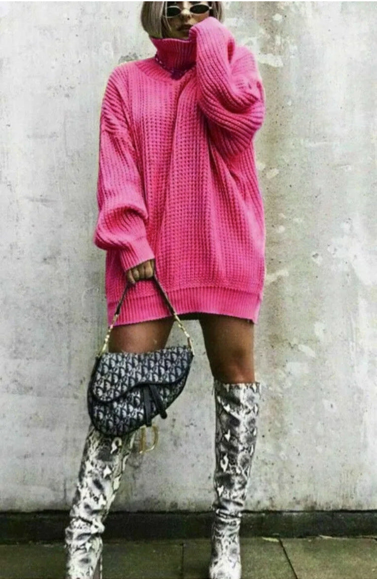 Women's Knitted Jumper Oversized Waffle Knit Trendy Style