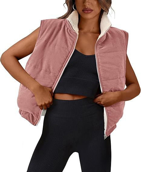 Women's Quilted Vest Soft Fleece Elegant