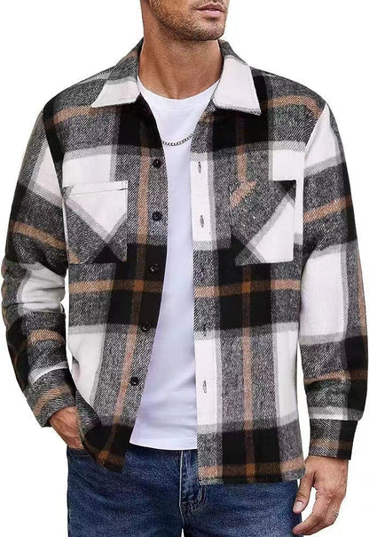 Men's Plaid Shirt Jacket Casual