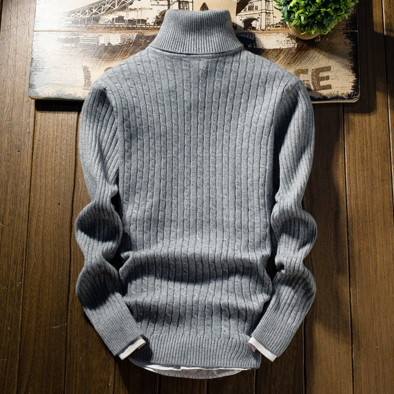 Men's Turtleneck Sweater Cable Knit Elegant Fashion