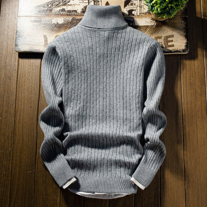 Men's Turtleneck Sweater Cable Knit Elegant Fashion