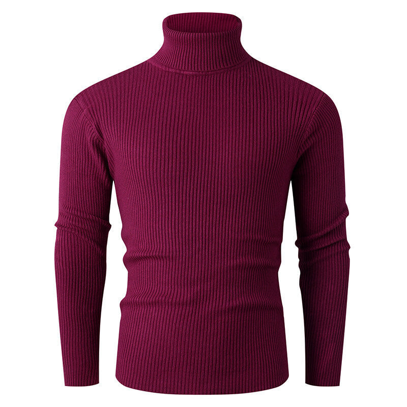 Men's Turtleneck Ribbed Jumper Elegant Design