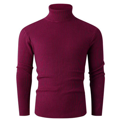 Men's Turtleneck Ribbed Jumper Elegant Design