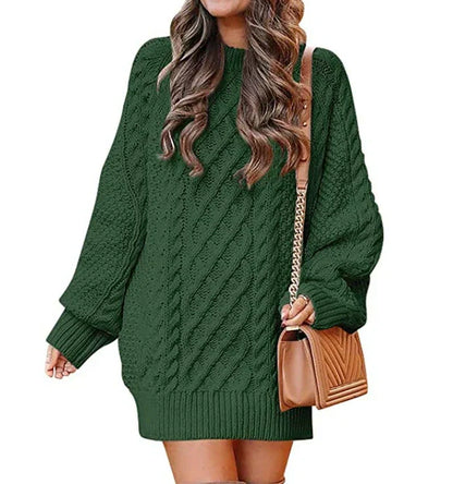Soft Women's Sweater DressLong-sleeved