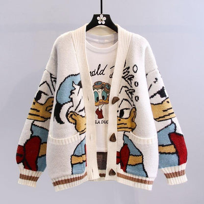 Damen Strickcardigan Groß Verspielt Frauen Pullover - IdealeKleiden