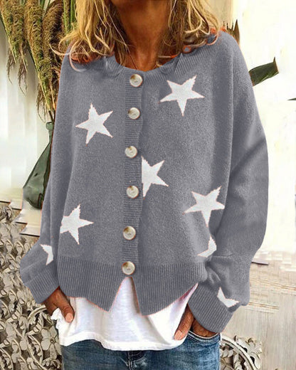 Women's Cardigan Star Pattern Chic Trendy