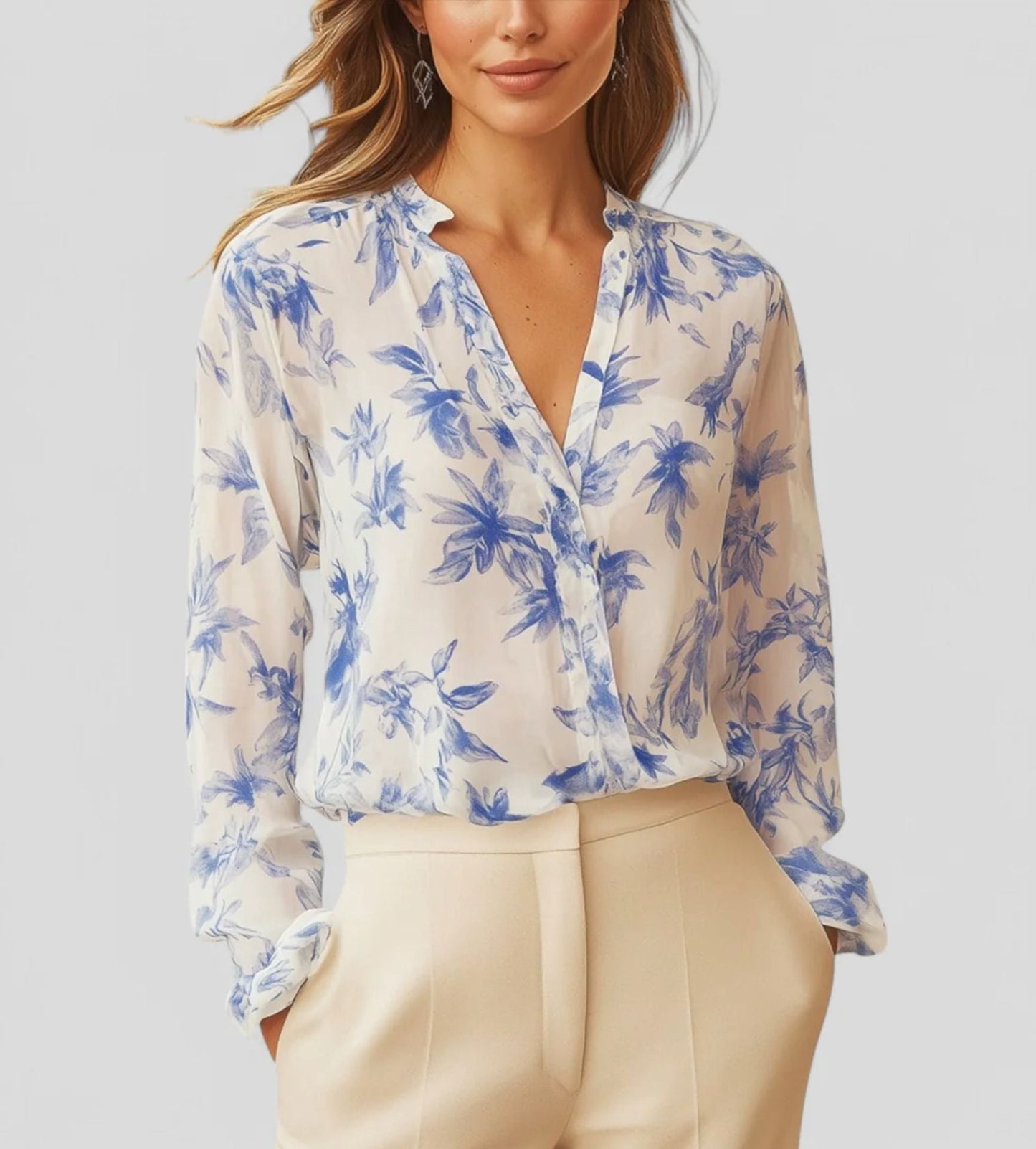 Women's Blouse Elegant Floral Summer Wear