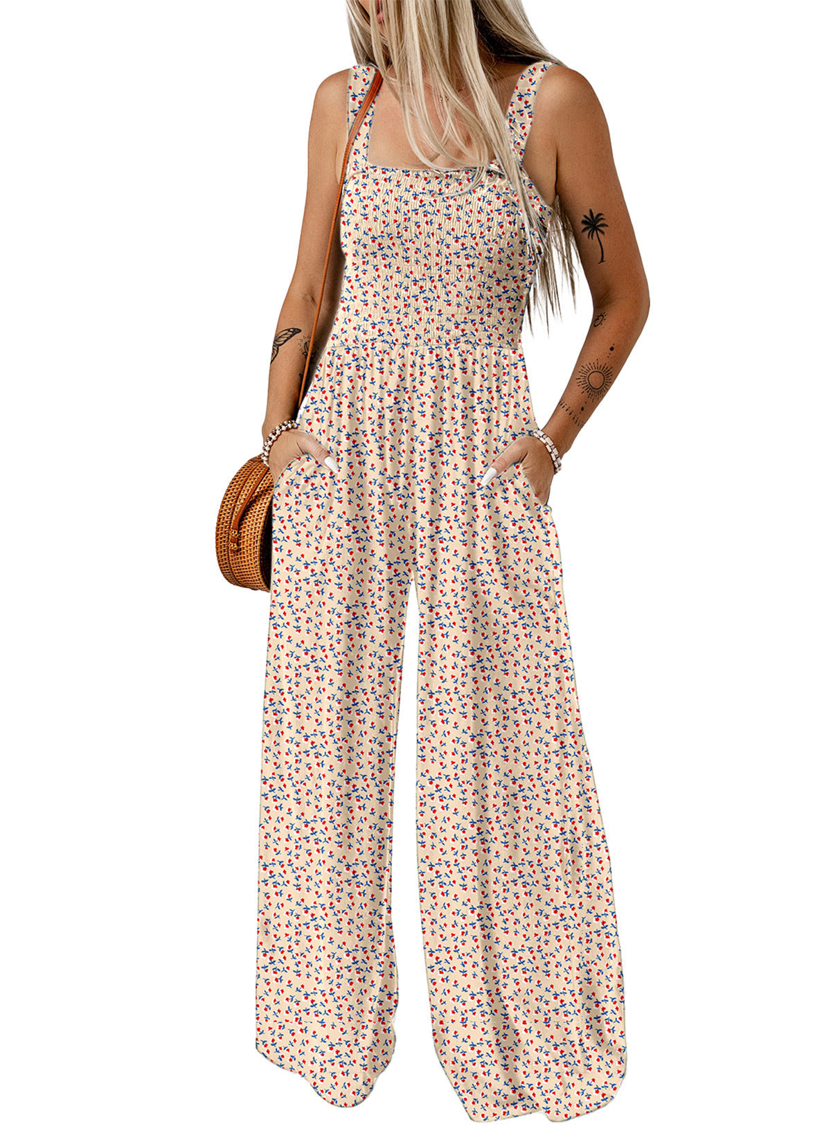 Elegant Women's Jumpsuit Floral Print Summer