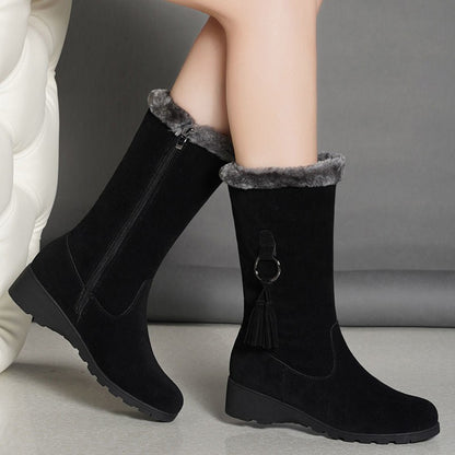 Boots Suede look Calf-high Low heel