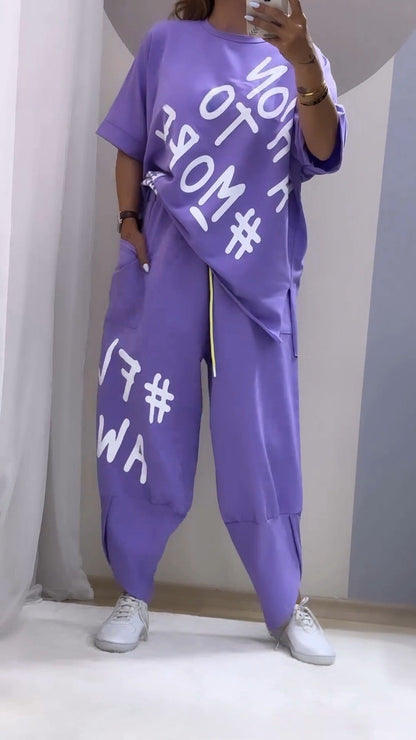 Women's Comfortable Oversized Jogging Suit Set