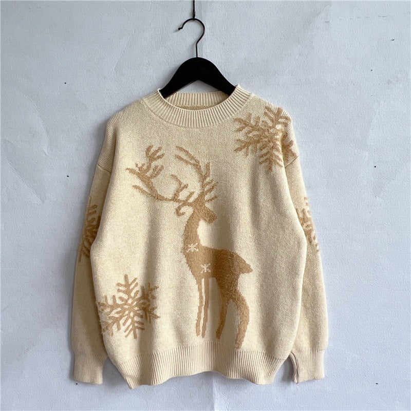 Women's Festive Reindeer Design Christmas Sweater