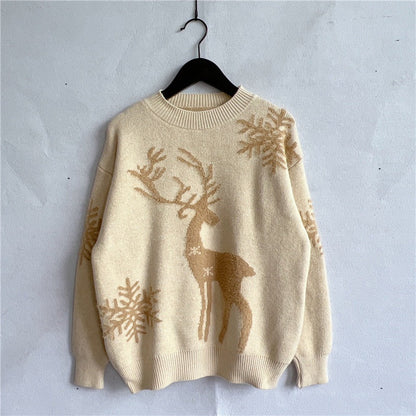 Women's Festive Reindeer Design Christmas Sweater