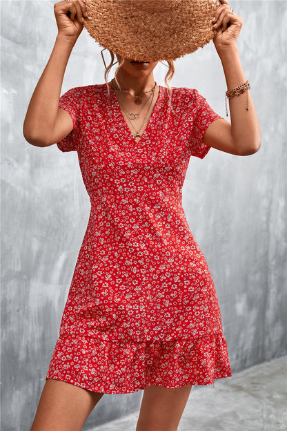 Women's Short Floral Elegant Summer Dress