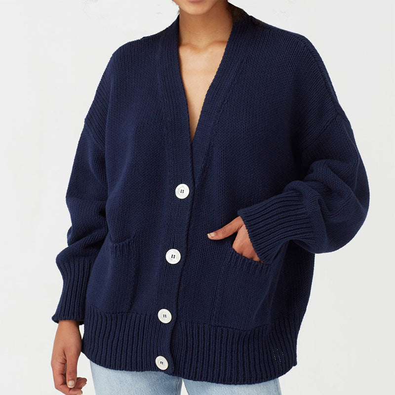 Women's Plus Size Chunky Knit Cardigan Stylish