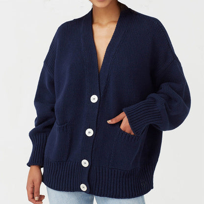 Women's Plus Size Chunky Knit Cardigan Stylish