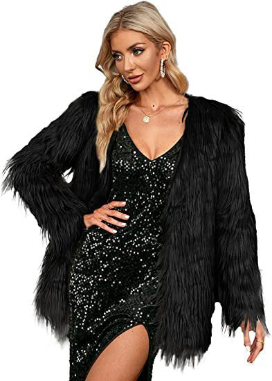 Women's Luxury Faux Fur Jacket Fluffy & Elegant
