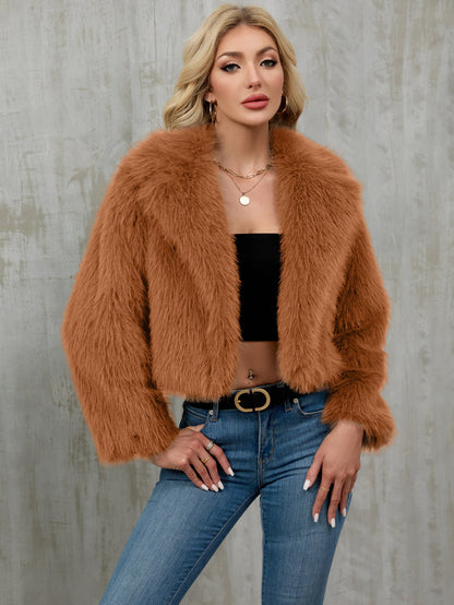 Women's Elegant Faux Fur Bolero Jacket