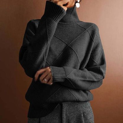 Women's Winter Sweater High Neck Warm Knit