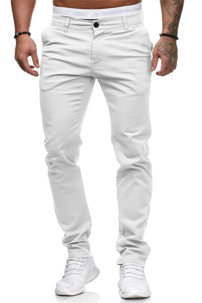 Men's Slim-Fit Chino Trousers Elegant Comfortable