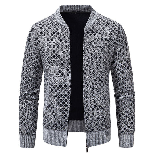 Herren Strickjacke Moderne Zippverschluss Strukturiert Stilvoll - IdealeKleiden