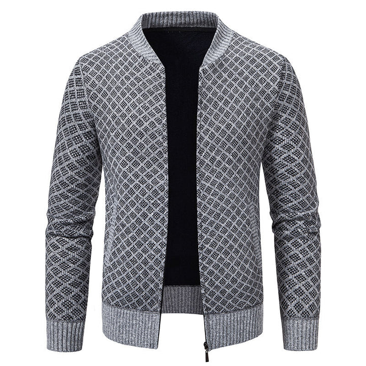 Herren Strickjacke Moderne Zippverschluss Strukturiert Stilvoll - IdealeKleiden