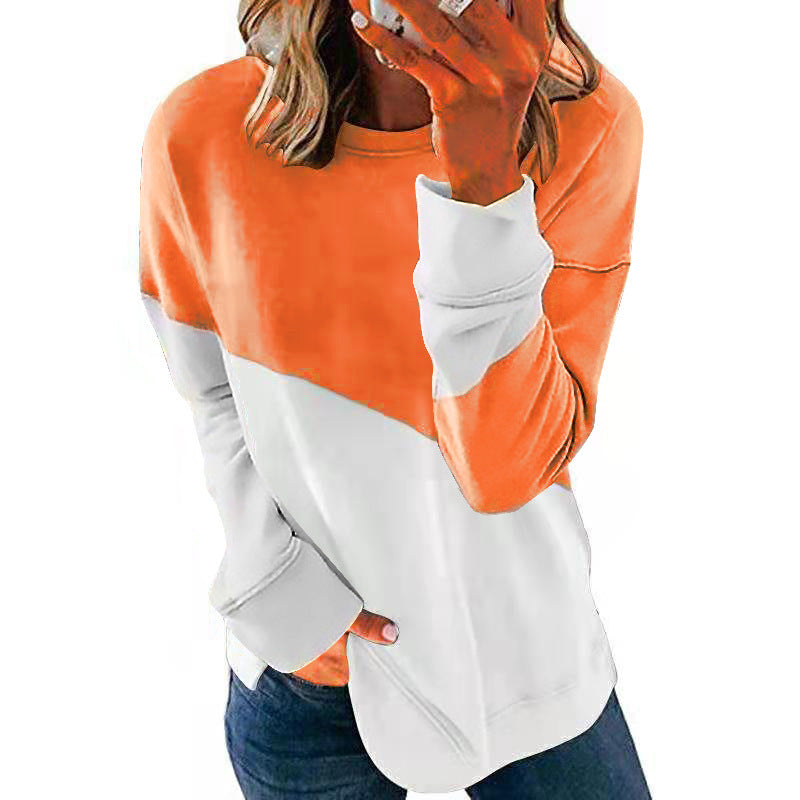 Women's Trendy Color Block Crewneck Sweatshirt